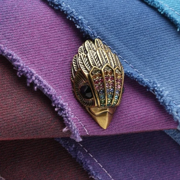 Kurt Geiger London Large Rainbow Denim Kensington Bag - Picture 5 of 7